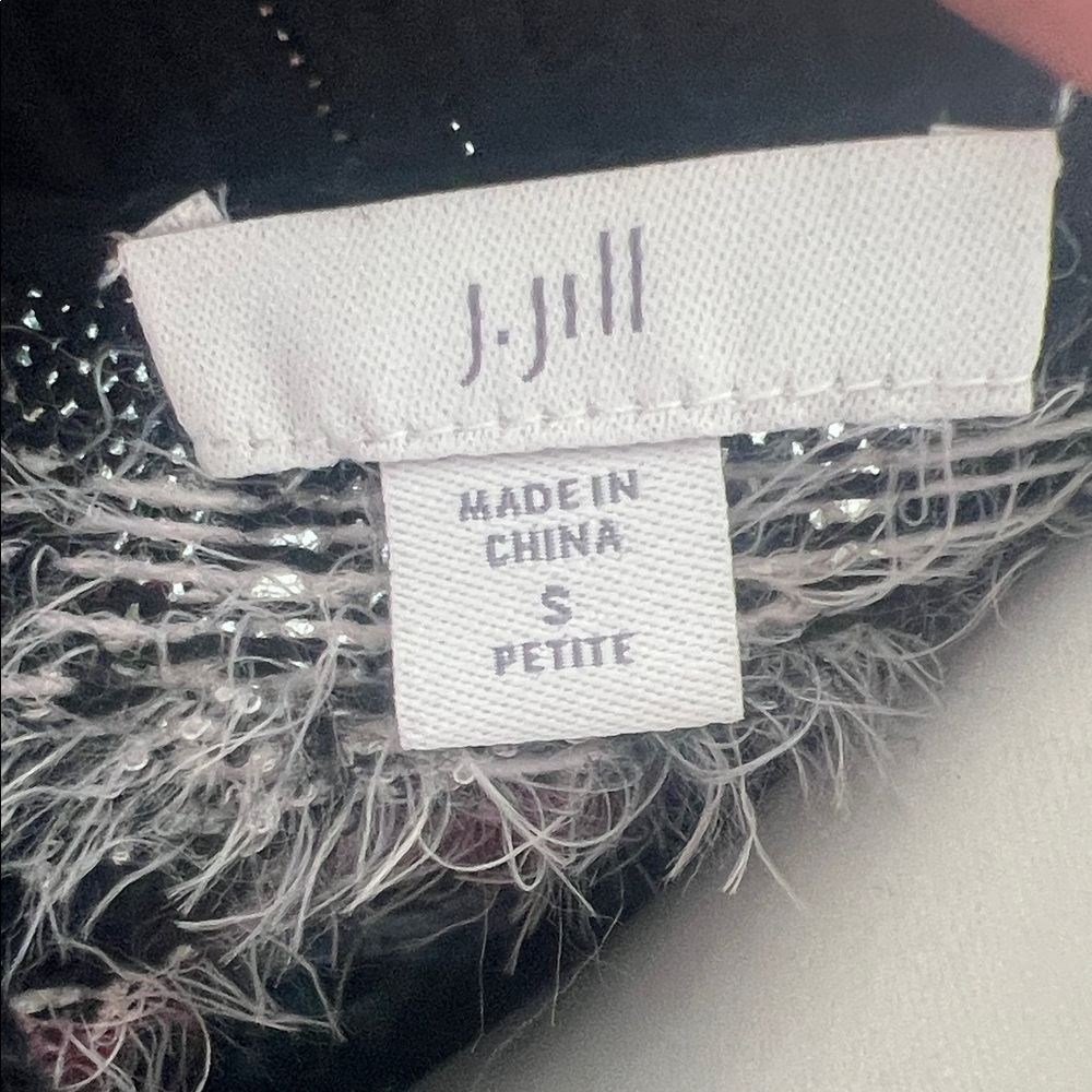 J. Jill Black Sweater with Blue Fair Isle Design - Picture 2 of 11